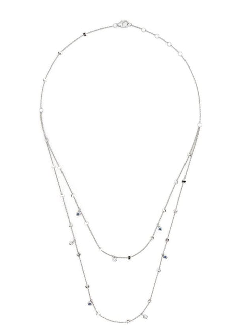 18kt white gold diamond layered necklace